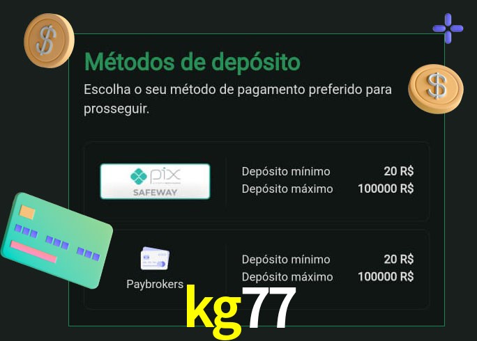 O cassino kg77 oferece uma grande variedade de métodos de pagamento